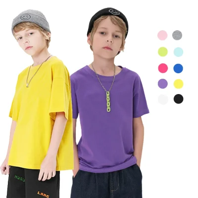 Summer Kids T-shirts Solid Cotton Short Sleeve